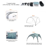 Amazon Basics vrtni paviljon, sjenica 3,65 x 3,65 m, svijetlozeleni šator za događanja u vrtu i na plaži 7