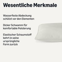 Amazon Basics vrtni jastuk za stolicu s naslonom, vodoodbojan, 48x48x7,6 cm, bež, 1 kom. 2