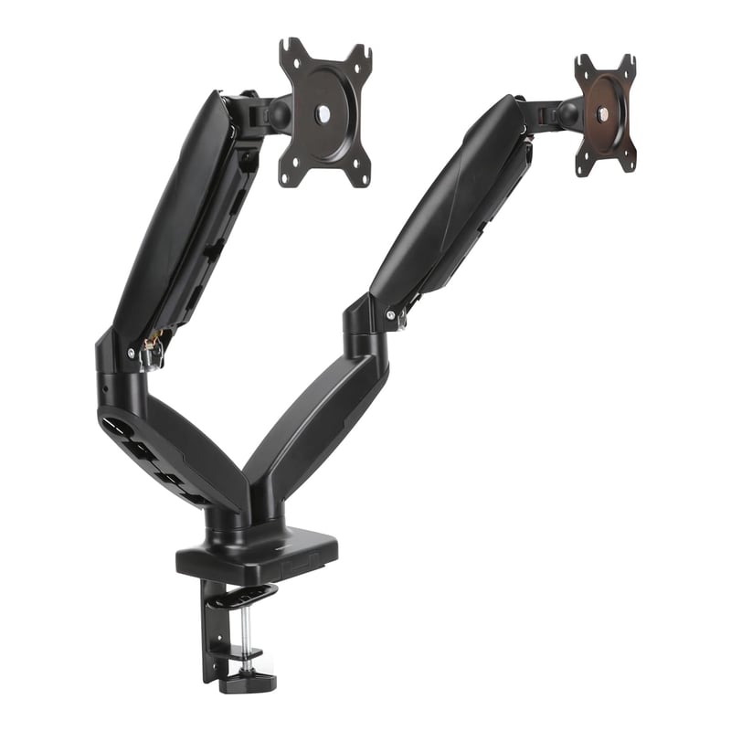 Amazon Basics držiak na dva monitory s plynovou pružinou, 38,1–68,6 cm, 2–7 kg/rameno, VESA 75x75/100x100 - čierny