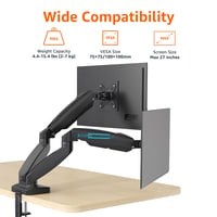 Amazon Basics držiak na dva monitory s plynovou pružinou, 38,1–68,6 cm, 2–7 kg/rameno, VESA 75x75/100x100 - čierny 3