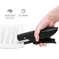 Amazon Basics ručná zošívačka, kapacita 25 listov, čierna, kancelárska zošívačka 2