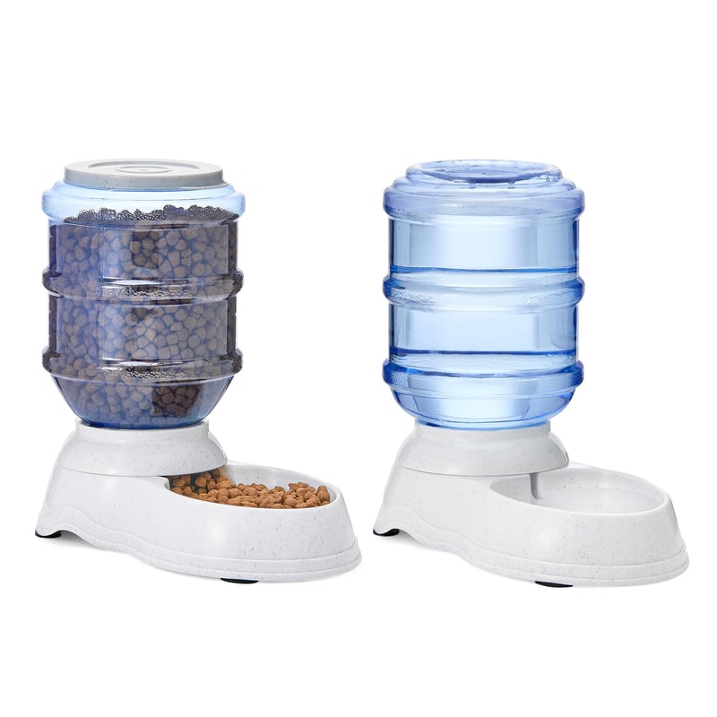 Amazon Basics set dozatora za hranu i vodu za kućne ljubimce, veličina L, dozator hrane od 5,44 kg i dozator vode od 9,46 l, 2 komada