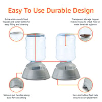 Amazon Basics set dozatora za hranu i vodu za kućne ljubimce, veličina L, dozator hrane od 5,44 kg i dozator vode od 9,46 l, 2 komada 4