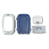 Prepravka pre domáce zvieratá Amazon Basics s 2 dvierkami a otváraním zhora, pre psov a mačky, modrá, 58x38x33 cm 8