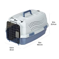 Amazon Basics transporter za kućne ljubimce s 2 vrata i otvorom na krovu, plavi, 48x32x25 cm, transporter za pse i mačke 8