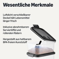 Amazon Basics zásobník na krmivo pre domáce zvieratá 15,8 kg a 4,5 kg, priehľadný čierny, nádoba na krmivo pre psy a mačky 2
