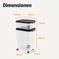 Amazon Basics zásobník na krmivo pre domáce zvieratá 15,8 kg a 4,5 kg, priehľadný čierny, nádoba na krmivo pre psy a mačky 5