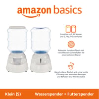 Amazon Basics Set Dispenser Hrană și Apă pentru Câini, Mărimea S, 2 bucăți, Set hrănitoare și adăpătoare pentru animale de companie 2