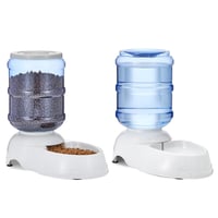 Amazon Basics Set Dispenser Hrană și Apă pentru Câini, Mărimea S, 2 bucăți, Set hrănitoare și adăpătoare pentru animale de companie 1