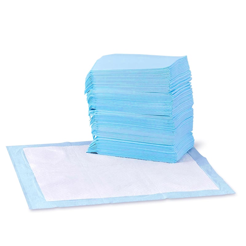 Tréningové podložky pre psov Amazon Basics, 150 ks, modré, 56x56 cm, 5-vrstvové, nepriepustné, s rýchloschnúcim povrchom pre šteniatka