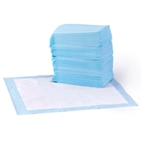 Covorașe absorbante pentru câini Amazon Basics, 50 buc, albastru, 5 straturi anti-scurgere, suprafață cu uscare rapidă, mărime standard 1