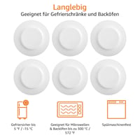 Amazon Basics set plitkih tanjura, 26,67 cm, 6 komada - Porculanski set tanjura za večeru 4