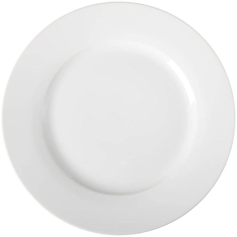 Amazon Basics set plitkih tanjura, 26,67 cm, 6 komada - Porculanski set tanjura za večeru