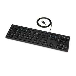 Amazon Basics tanka USB žičana tipkovnica s njemačkim (DE) rasporedom tipki, mat crna