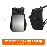 Ruksak na notebook Amazon Basics pre 17-palcové notebooky (43,2 cm), s polstrovanými ramennými popruhmi, vreckom na perá a kľúčenkou, čierny 2