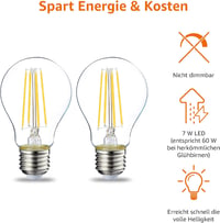 Amazon Basics LED izzó E27 7W meleg fehér filament 2db csomag - 2er-Pack 4