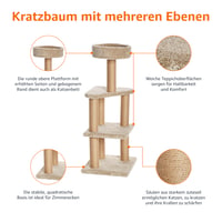 Amazon Basics škrabadlo pre mačky s aktivitami, veľké, 45x45x117 cm, béžové, interiérový škrabací stĺpik 3