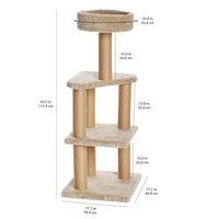 Amazon Basics škrabadlo pre mačky s aktivitami, veľké, 45x45x117 cm, béžové, interiérový škrabací stĺpik 8