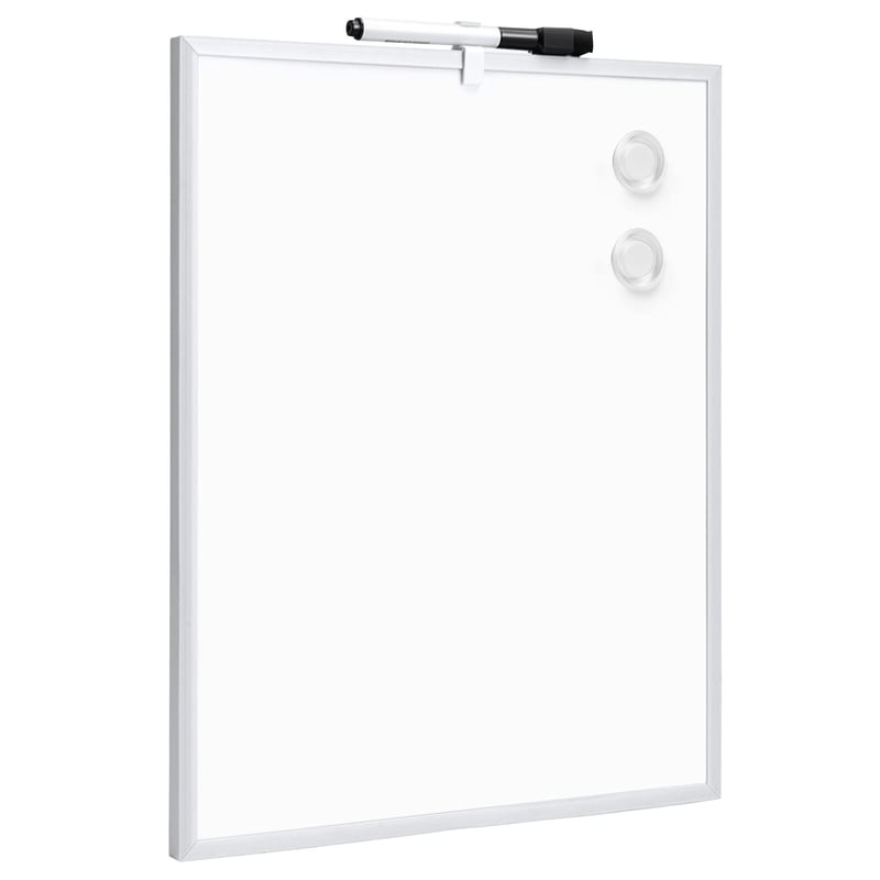Magnetická biela tabuľa Amazon Basics s hliníkovým rámom, samolepiaca – 28 x 36 cm