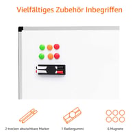 Magnetická tabuľa Amazon Basics s hliníkovým rámom, odkladacou plochou na fixky, 6 magnetmi, stierkou a 2 fixkami, stierateľná za sucha, 90 x 60 cm 3