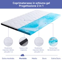 Chránič matraca Amazon Basics 180x200 cm, 7 cm gélová penová podložka, biela, chladiaci vrchný matrac z pamäťovej peny 2