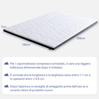 Chránič matraca Amazon Basics 180x200 cm, 7 cm gélová penová podložka, biela, chladiaci vrchný matrac z pamäťovej peny 10