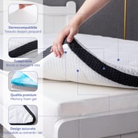 Chránič matraca Amazon Basics 180x200 cm, 7 cm gélová penová podložka, biela, chladiaci vrchný matrac z pamäťovej peny 6