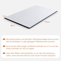 Amazon Basics nadmadrac od memorijske pjene s trakama za pričvršćivanje, 80x190 cm, debljina 4 cm, bijeli 10