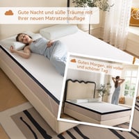 Amazon Basics nadmadrac od memorijske pjene s trakama za pričvršćivanje, 80x190 cm, debljina 4 cm, bijeli 6