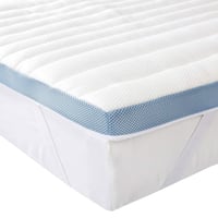 Topper Amazon Basics din spumă cu memorie, cu benzi de fixare, 90x200 cm, grosime 5 cm, alb 1