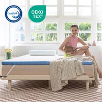 Topper Amazon Basics din spumă cu memorie, cu benzi de fixare, 90x200 cm, grosime 5 cm, alb 3