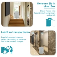Topper Amazon Basics din spumă cu memorie, cu benzi de fixare, 90x200 cm, grosime 5 cm, alb 8