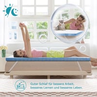 Topper Amazon Basics din spumă cu memorie, cu benzi de fixare, 90x200 cm, grosime 5 cm, alb 5