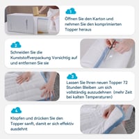 Topper Amazon Basics din spumă cu memorie, cu benzi de fixare, 90x200 cm, grosime 5 cm, alb 9