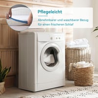 Topper Amazon Basics din spumă cu memorie, cu benzi de fixare, 90x200 cm, grosime 5 cm, alb 7
