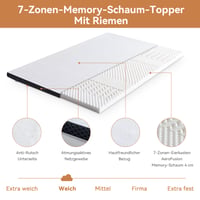 Amazon Basics Memory Foam Matracvédő Szalaggal, 120x200 cm, 4 cm Vastagság, Fehér 2