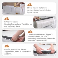 Amazon Basics Memory Foam Matracvédő Szalaggal, 120x200 cm, 4 cm Vastagság, Fehér 8