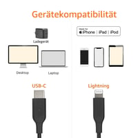 Kábel Amazon Basics USB-C na Lightning s certifikáciou MFi, opletený nylonom, pre iPhone 12/11/X/XR, s podporou Power Delivery, čierny, 0,9 m 2