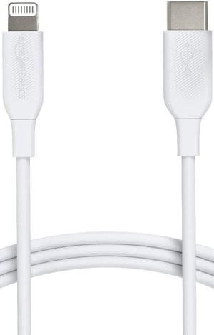 Amazon Basics MFi-certificirani pleteni najlonski USB-C na Lightning kabel za iPhone 12 11 X XR, bijeli, 0,9 m, podržava Power Delivery punjenje