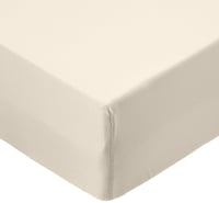 Cearșaf cu elastic din microfibră Amazon Basics, 100% poliester, moale și respirabil, 90x190x30 cm, bej 1