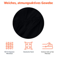 Napínacia plachta z mikrovlákna Amazon Basics, 180 x 200 cm, výška matraca max. 30 cm, čierna 2