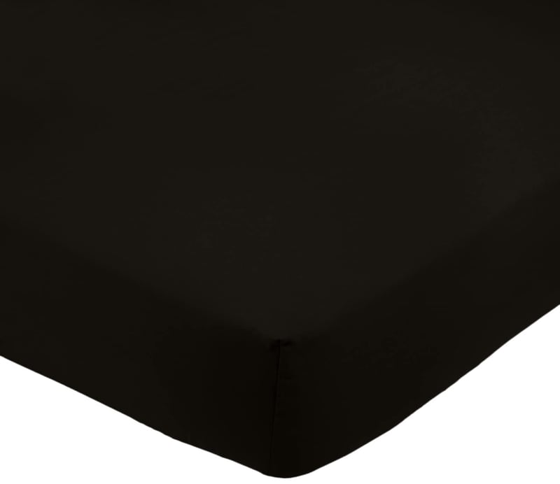 Napínacia plachta z mikrovlákna Amazon Basics, 180 x 200 cm, výška matraca max. 30 cm, čierna