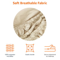 Napínacia plachta z mikrovlákna Amazon Basics, 90x200x30 cm, béžová, 100 % polyester, mäkká a priedušná, chránič matraca 3