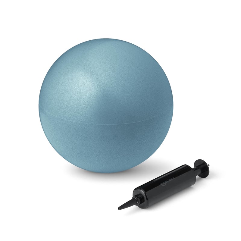 Amazon Basics mini pilates lopta 22,9 cm, odolná proti prasknutiu, gymnastická lopta na jogu a posilňovanie stredu tela, akvamarínová