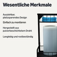 Amazon Basics Úložný regál pod drez, L-tvarovaný, výsuvný organizér do skrinky, výsuvná spodná polica, 2 ks, čierny 2