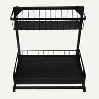 Amazon Basics Úložný regál pod drez, L-tvarovaný, výsuvný organizér do skrinky, výsuvná spodná polica, 2 ks, čierny 4