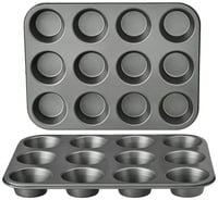 Amazon Basics forma na muffiny, 2 ks, nelepivá uhlíková oceľ, sivá, 35,3x26,8x3,1 cm 1