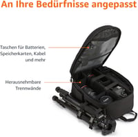 Amazon Basics nagy fotós hátizsák vízálló párnázott DSLR fényképezőgéphez 5