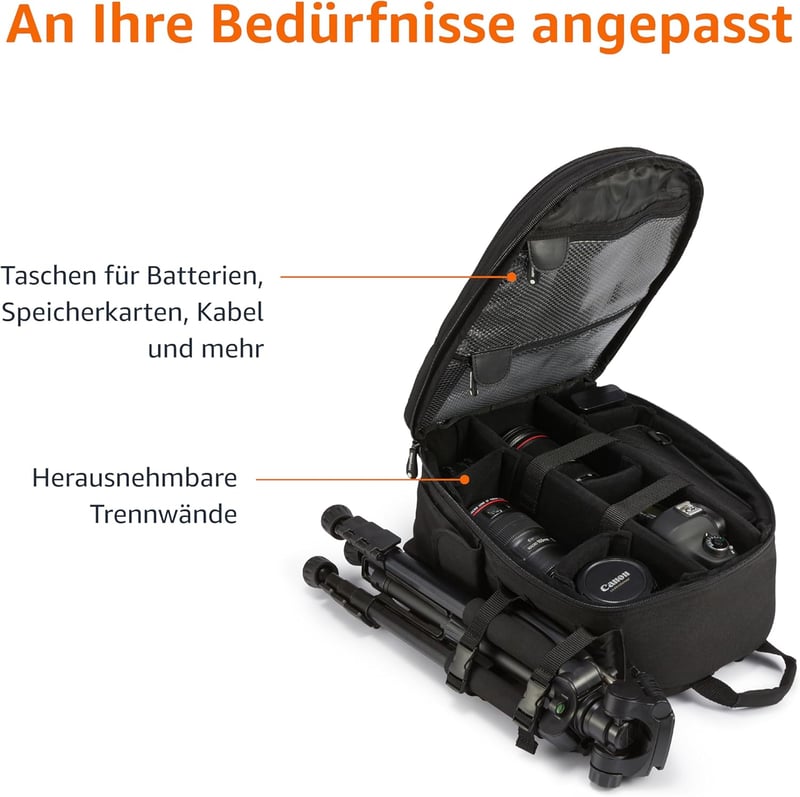 Amazon Basics nagy fotós hátizsák vízálló párnázott DSLR fényképezőgéphez
