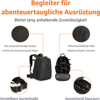 Amazon Basics nagy fotós hátizsák vízálló párnázott DSLR fényképezőgéphez 3